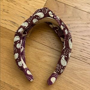 Autumn Adeigbo Burgundy and Cream Beaded Headband